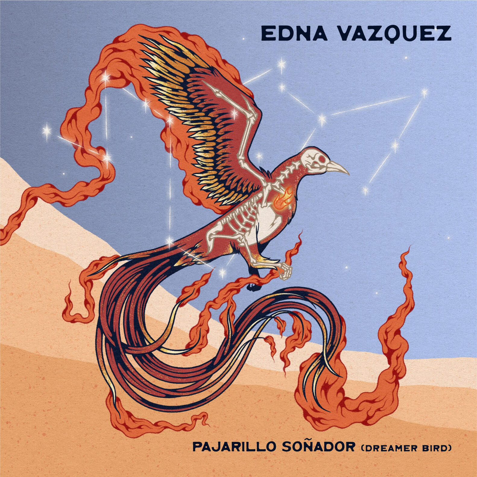 Pajarillo Soñador (Dreamer Bird) This image shows the cover art for Edna Vazquez's album, "Pajarillo Soñador (Dreamer Bird)."