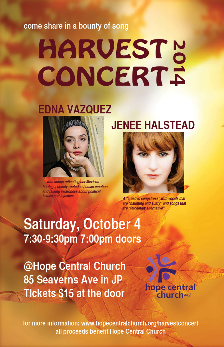 Harvest Concert in Boston Area Edna Vazquez